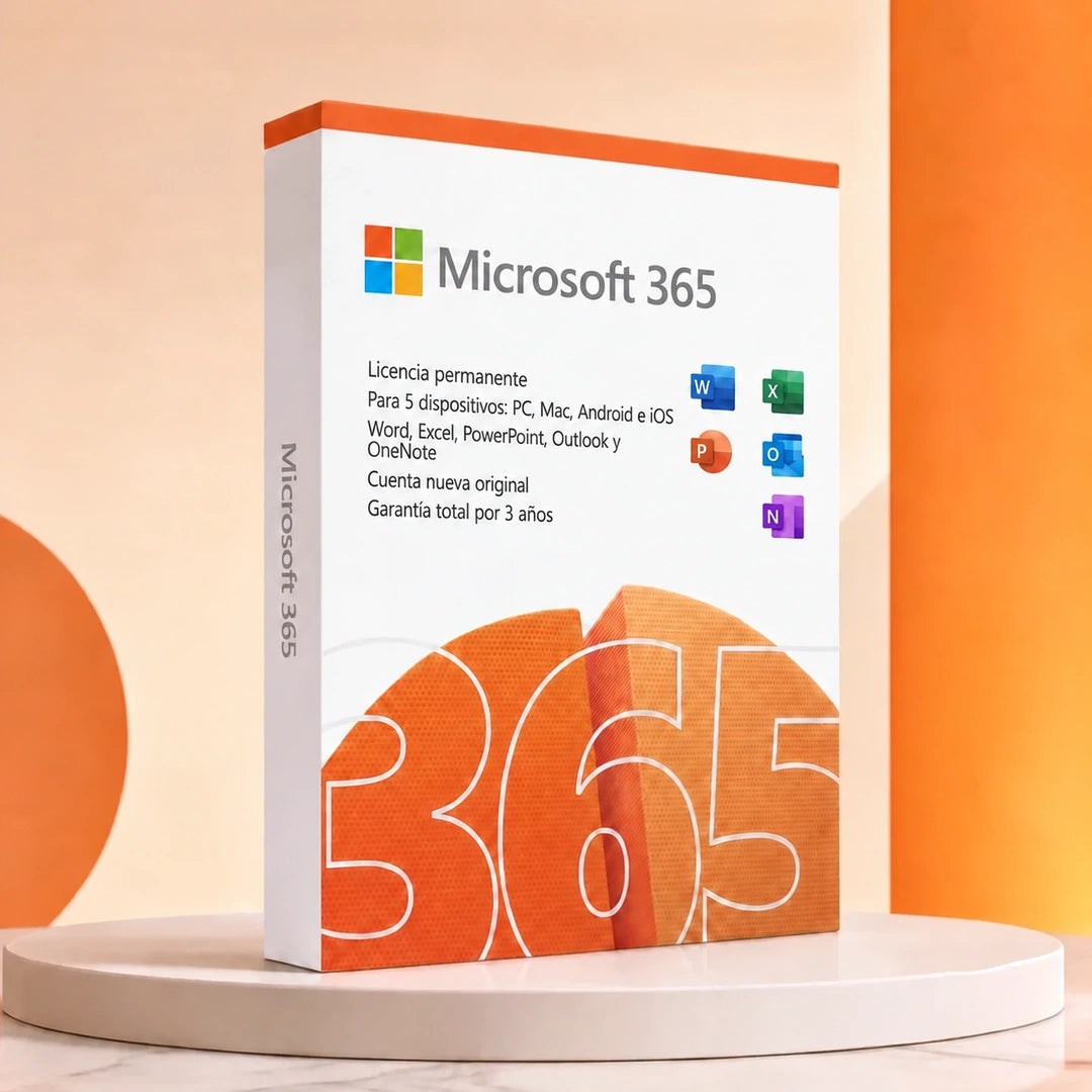 Microsoft 365 (Cuenta nueva) - Licencia Permanente - 5 PCs - Mac/Windows