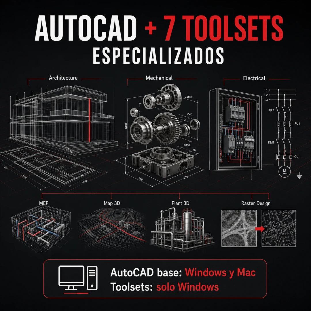 AutoCAD 2027 + Toolsets - Licencia por 1 a 3 Años - Windows/Mac