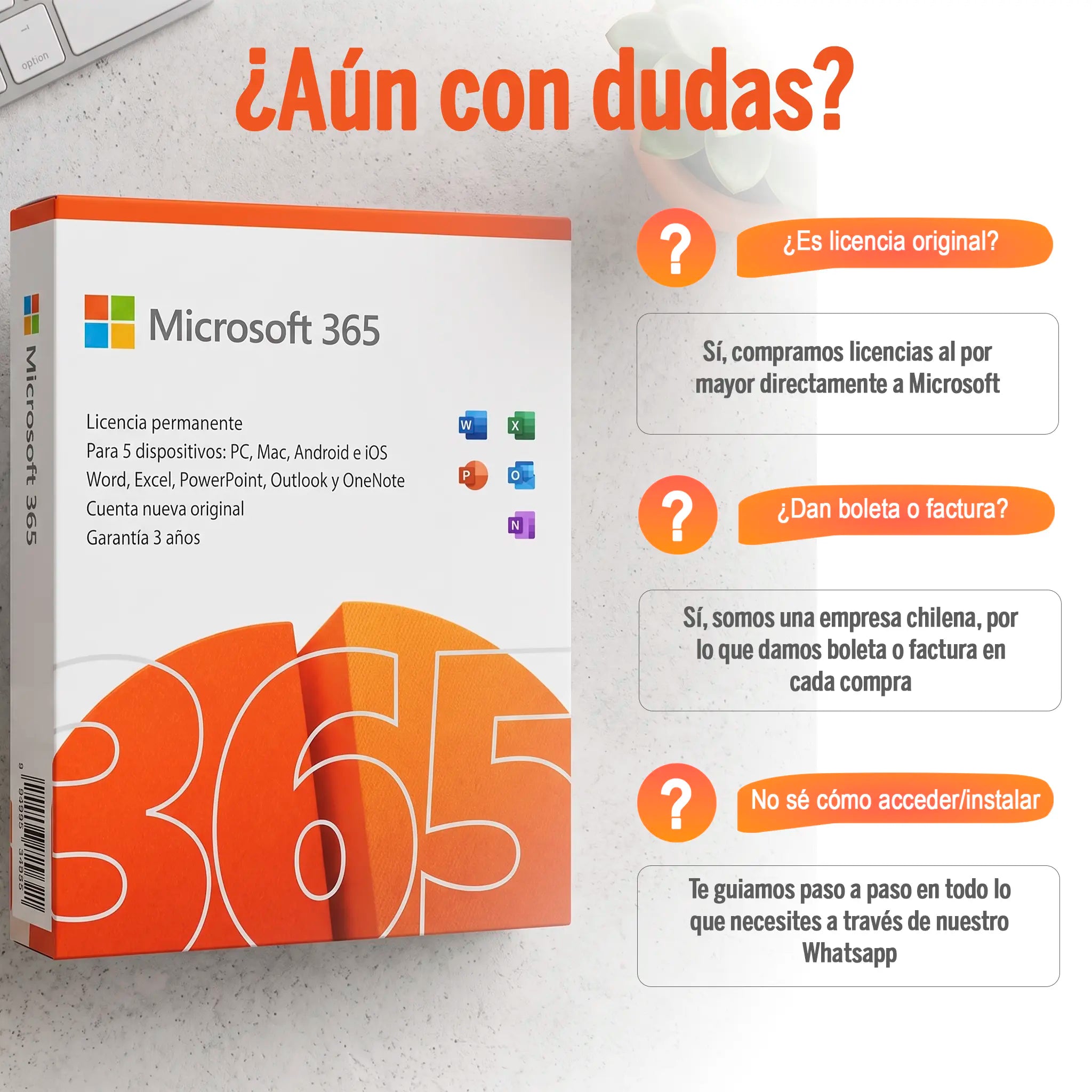 Microsoft 365 1 Usuario - Licencia Vitalicia - 5 PCs