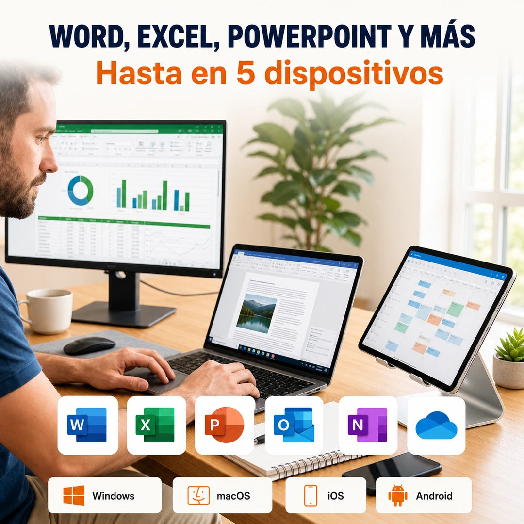 Microsoft 365 (Cuenta) - Licencia Por 1 Año - 5 PCs