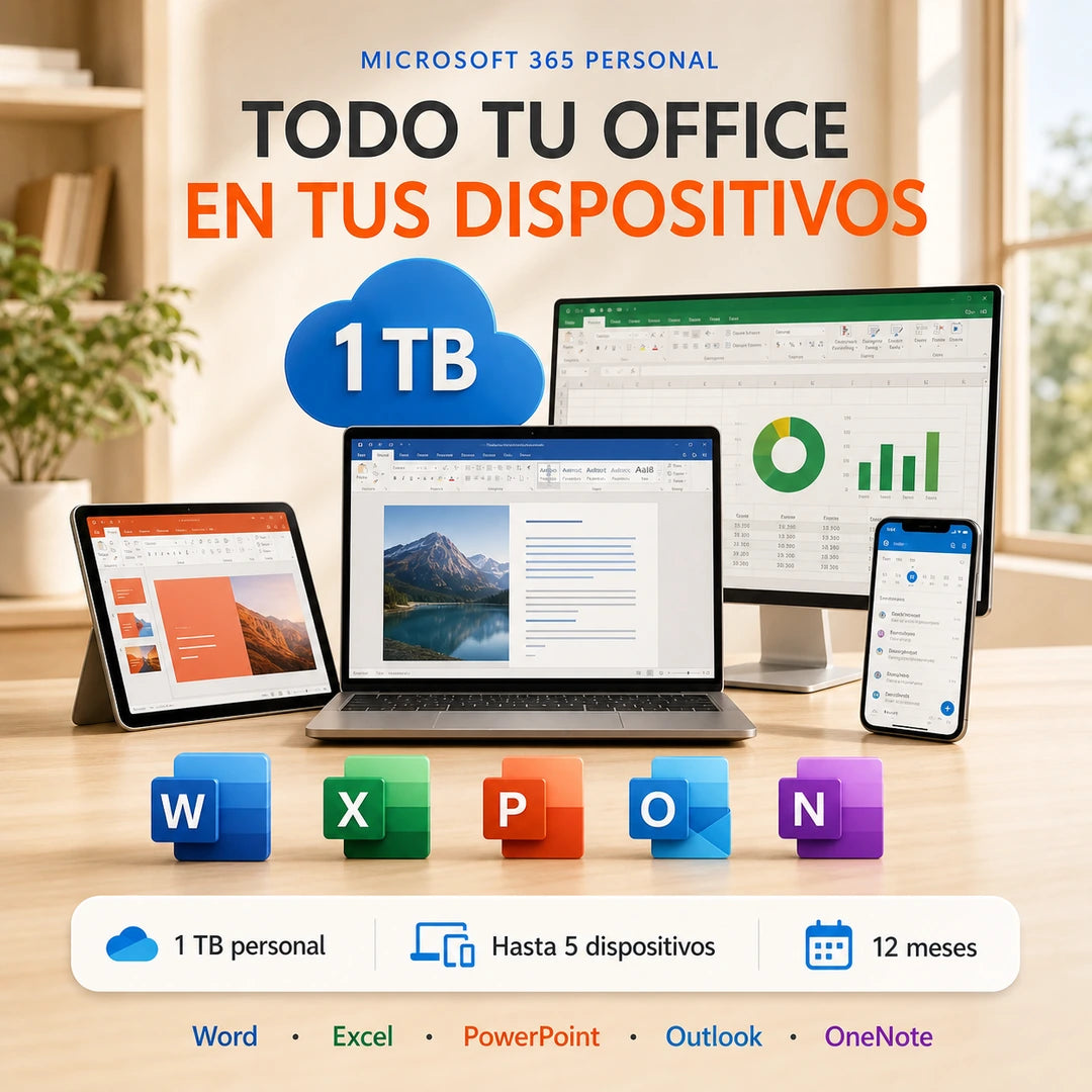 Microsoft 365 (Invitación) 1 TB  - 1 Año - 5 PCs