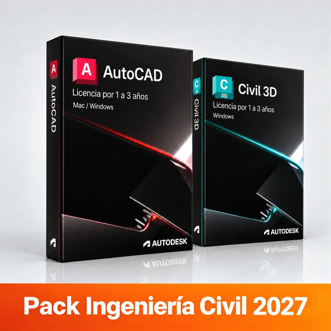 Pack Ingeniería Civil - AutoCAD + Civil 3D - Licencia 1 a 3 Años